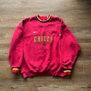 Kansas City Chiefs Vintage Reebok Crew Neck Sweatshirt Sz M
